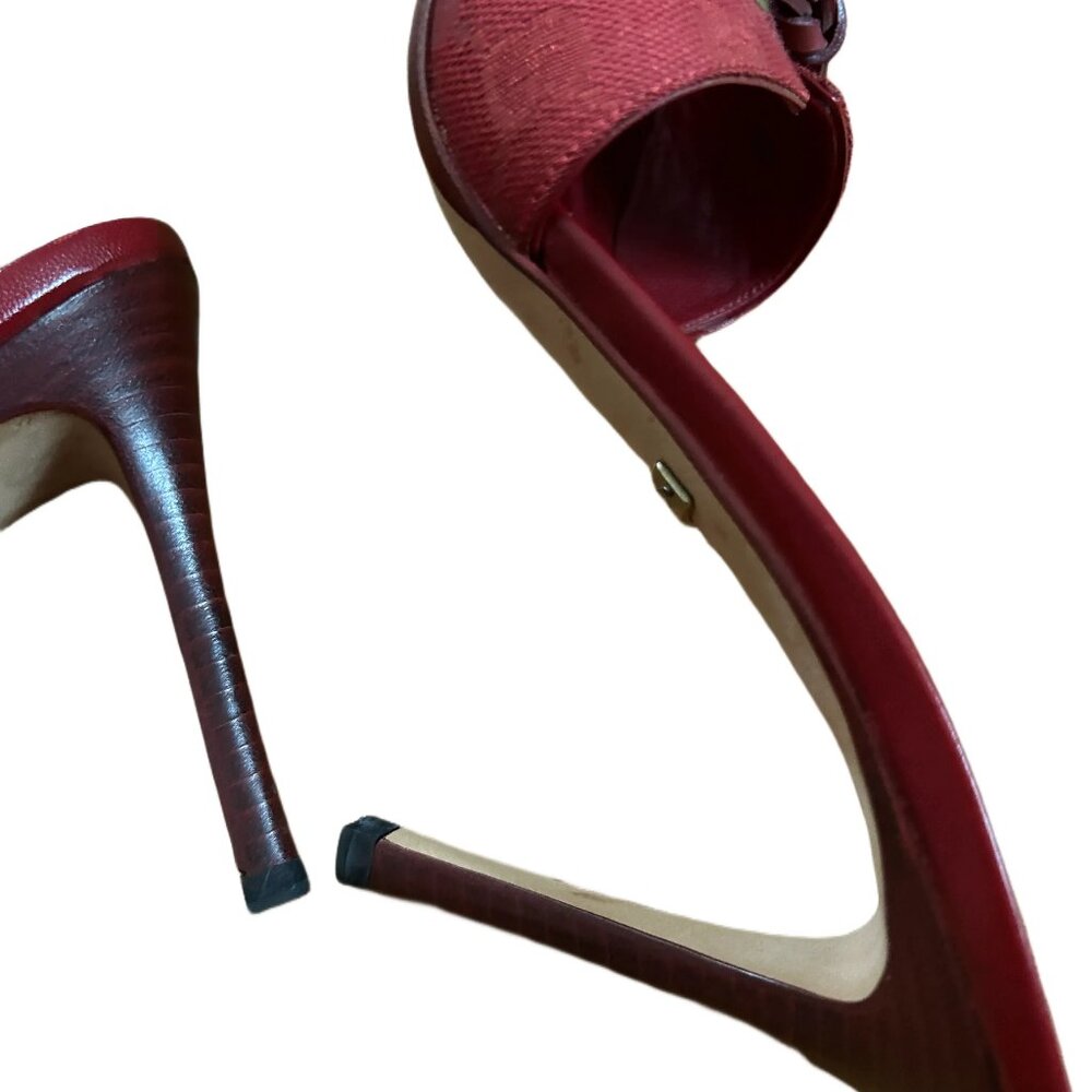 GUCCI RED STILETTO SANDALS SIZE 8 1/2 B - Picture 16 of 16